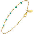 Bracelets Orusbijoux Bracelet Argent Dor&eacute; Pierre Naturelle Onyx Vert Dor&eacute; Grenoble
