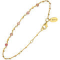 Bracelets Orusbijoux Bracelet Argent Dor&eacute; Pierres Naturelles Quartz Rose Fraise Dor&eacute;