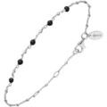 Bracelets Orusbijoux Bracelet Argent Rhodi&eacute; Pierres Naturelles Spinelle Noires Argent&eacute; Grenoble