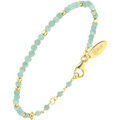Bracelets Orusbijoux Bracelet Argent Dor&eacute; Simple Perles Naturelles Amazonite Dor&eacute; Grenoble
