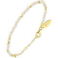 Bracelets Orusbijoux Bracelet Argent Dor&eacute; Simple Perles Naturelles Blanche Dor&eacute;