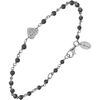 Bracelets Orusbijoux Bracelet Argent Rhodi&eacute; C?ur Serti Blanc Pierre Spinelle Argent&eacute;