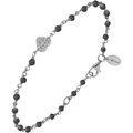 Bracelets Orusbijoux Bracelet Argent Rhodi&eacute; C?ur Serti Blanc Pierre Spinelle Argent&eacute; Grenoble