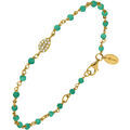 Bracelets Orusbijoux Bracelet Argent Dor&eacute; Goutte Serti Blanc Pierre Onyx Vert Dor&eacute; Grenoble