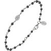 Bracelets Orusbijoux Bracelet Argent Rhodi&eacute; Goutte Serti Blanc Pierre Spinelle Argent&eacute;