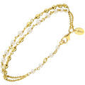 Bijoux Orusbijoux Bracelet Argent Dor&eacute; Doubles Chaines Perles Naturelles Dor&eacute; Grenoble