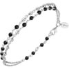 Bijoux Orusbijoux Bracelet Argent Rhodi&eacute; Doubles Cha&icirc;nes Pierres Spinelle Argent&eacute;