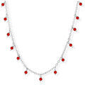 Colliers sur Grenoble : Collier Orusbijoux Collier Argent Rhodi&eacute; Perles Pierre Onyx Rouge Argent&eacute;