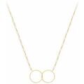 Collier Orusbijoux Collier Argent Dor&eacute; Double Rond Et Pierre De Lune Blanche Dor&eacute; Grenoble