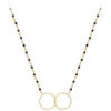 Collier Orusbijoux Collier Argent Dor&eacute; Double Rond Et Pierre Spinelle Noire Dor&eacute;