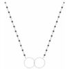 Collier Orusbijoux Collier Argent Double Rond Et Pierre Spinelle Noire Argent&eacute;