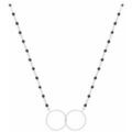 Collier Orusbijoux Collier Argent Double Rond Et Pierre Spinelle Noire Argent&eacute;