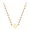 Collier Orusbijoux Collier Argent Dor&eacute; &eacute;toile Et Pierre Rouge Rouge