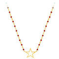Collier Orusbijoux Collier Argent Dor&eacute; &eacute;toile Et Pierre Rouge Rouge