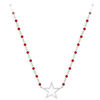 Collier Orusbijoux Collier Argent Rhodi&eacute; &eacute;toile Et Pierre Rouge Argent&eacute;