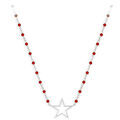 Collier Orusbijoux Collier Argent Rhodi&eacute; &eacute;toile Et Pierre Rouge Argent&eacute; Grenoble