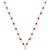 Collier Orusbijoux Collier Argent Rhodi&eacute; Serties Et Pierre Onyx Rouge Argent&eacute;