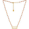 Collier Orusbijoux Collier Argent Dor&eacute; Lingot Et Pierres Naturelles Rouge Rouge Grenoble