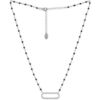 Collier Orusbijoux Collier Argent Rhodi&eacute; Lingot Et Pierres Naturelles Noires Argent&eacute;