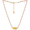Collier Orusbijoux Collier Argent Dor&eacute; Plume Et Pierres Naturelles Rouges Rouge
