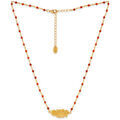 Collier Orusbijoux Collier Argent Dor&eacute; Plume Et Pierres Naturelles Rouges Rouge Grenoble