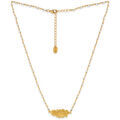 Collier Orusbijoux Collier Argent Dor&eacute; Plume Et Pierres Naturelles Blanches Dor&eacute; Grenoble