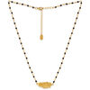 Collier Orusbijoux Collier Argent Dor&eacute; Plume Et Pierres Naturelles Noires Dor&eacute;