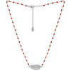 Collier Orusbijoux Collier Argent Rhodi&eacute; Plume Et Pierres Onyx Naturelles Argent&eacute;