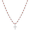 Collier Orusbijoux Collier Argent Rhodi&eacute; Croix Et Pierres Naturelles Onyx Argent&eacute;