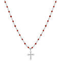 Collier Orusbijoux Collier Argent Rhodi&eacute; Croix Et Pierres Naturelles Onyx Argent&eacute; Grenoble