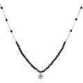 Bijoux Orusbijoux Collier Cha&icirc;ne Argent Avec Pierres Spinelle Noir Et Argent&eacute;