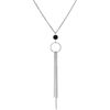 Collier Orusbijoux Collier Argent Chaines Pendantes Et Pierre Spinelle Noir Argent&eacute;