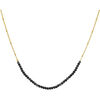 Bijoux Orusbijoux Collier Cha&icirc;ne Argent Dor&eacute; Avec Pierres Spinelle Noir Dor&eacute;