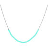 Bijoux Orusbijoux Collier Cha&icirc;ne Argent Rhodi&eacute; Avec Perles Amazonite Argent&eacute;