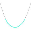 Bijoux Orusbijoux Collier Cha&icirc;ne Argent Rhodi&eacute; Avec Perles Amazonite Argent&eacute; Grenoble