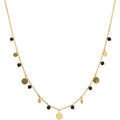 Colliers sur Grenoble : Collier Orusbijoux Collier Argent Dor&eacute; Pampilles Et Pierres Spinelle Noires Dor&eacute;
