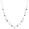 Collier Orusbijoux Collier Argent Rhodi&eacute; Pampilles Et Pierres Spinelle Noires Argent&eacute;