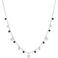 Collier Orusbijoux Collier Argent Rhodi&eacute; Pampilles Et Pierres Spinelle Noires Argent&eacute; Grenoble