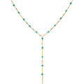 Collier Orusbijoux Collier Cravate Argent Dor&eacute; Perles Naturelles Onyx Vert Dor&eacute; Grenoble