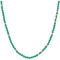 Collier Orusbijoux Collier Argent Dor&eacute; Perles Naturelles Onyx Vert Dor&eacute; Grenoble