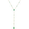 Collier Orusbijoux Collier Argent Dor&eacute; Cravate Pierres Onyx Vert Dor&eacute;