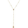 Collier Orusbijoux Collier Argent Dor&eacute; Cravate Pierres Quartz Rose Fraise Dor&eacute;