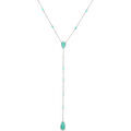 Collier Orusbijoux Collier Argent Rhodi&eacute; Cravate Pierres Amazonite Argent&eacute; Grenoble