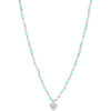 Collier Orusbijoux Collier Argent Rhodi&eacute; C?ur Serti Blanc Et Pierres Argent&eacute;