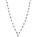 Collier Orusbijoux Collier Argent Rhodi&eacute; C?ur Diamant&eacute; Et Pierres Spinelle Argent&eacute; Grenoble
