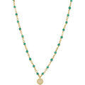 Collier Orusbijoux Collier Argent Dor&eacute; M&eacute;daillon Serti Blanc Et Pierre Onyx Dor&eacute; Grenoble