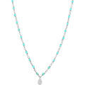 Collier Orusbijoux Collier Argent Rhodi&eacute; Goutte Serti Blanc Pierres Amazonite Argent&eacute; Grenoble