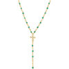 Collier Orusbijoux Collier Argent Dor&eacute; Cravate Croix Et Pierres Onyx Vert Dor&eacute;
