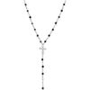 Collier Orusbijoux Collier Argent Rhodi&eacute; Cravate Croix Et Pierres Spinelle Argent&eacute;