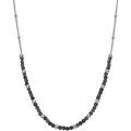 Collier Orusbijoux Collier Argent Rhodi&eacute; Perles Rhodi&eacute; Et Pierres Spinelle Argent&eacute;